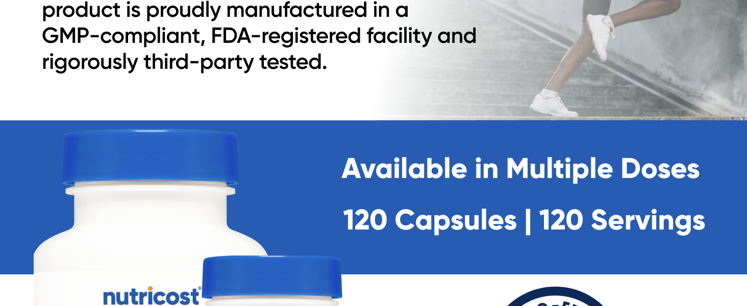 Nutricost Methylfolate 1000mcg, 120 Vegetarian Capsules, Gluten Free