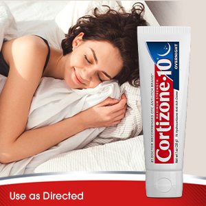 Cortizone-10 Maximum Strength Overnight Itch Relief Cream, 1% Hydrocortisone, Fast-Acting, Lavender Scented Anti-Itch Cream for Bug Bites, Rash, Eczema, Psoriasis, Poison Ivy, Oak, Sumac, 1 oz