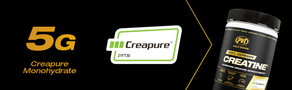 PVL Creapure Creatine Monohydrate, 100% German, Unflavoured, 410 g