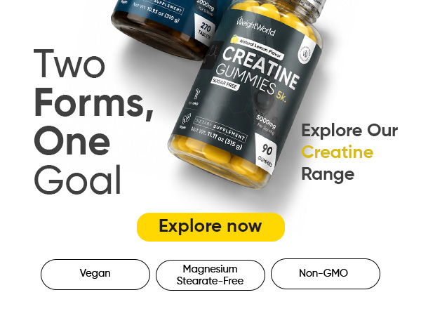 WeightWorld Sugar Free Creatine Monohydrate Gummies 5g | 90 Ct, 30 Servings