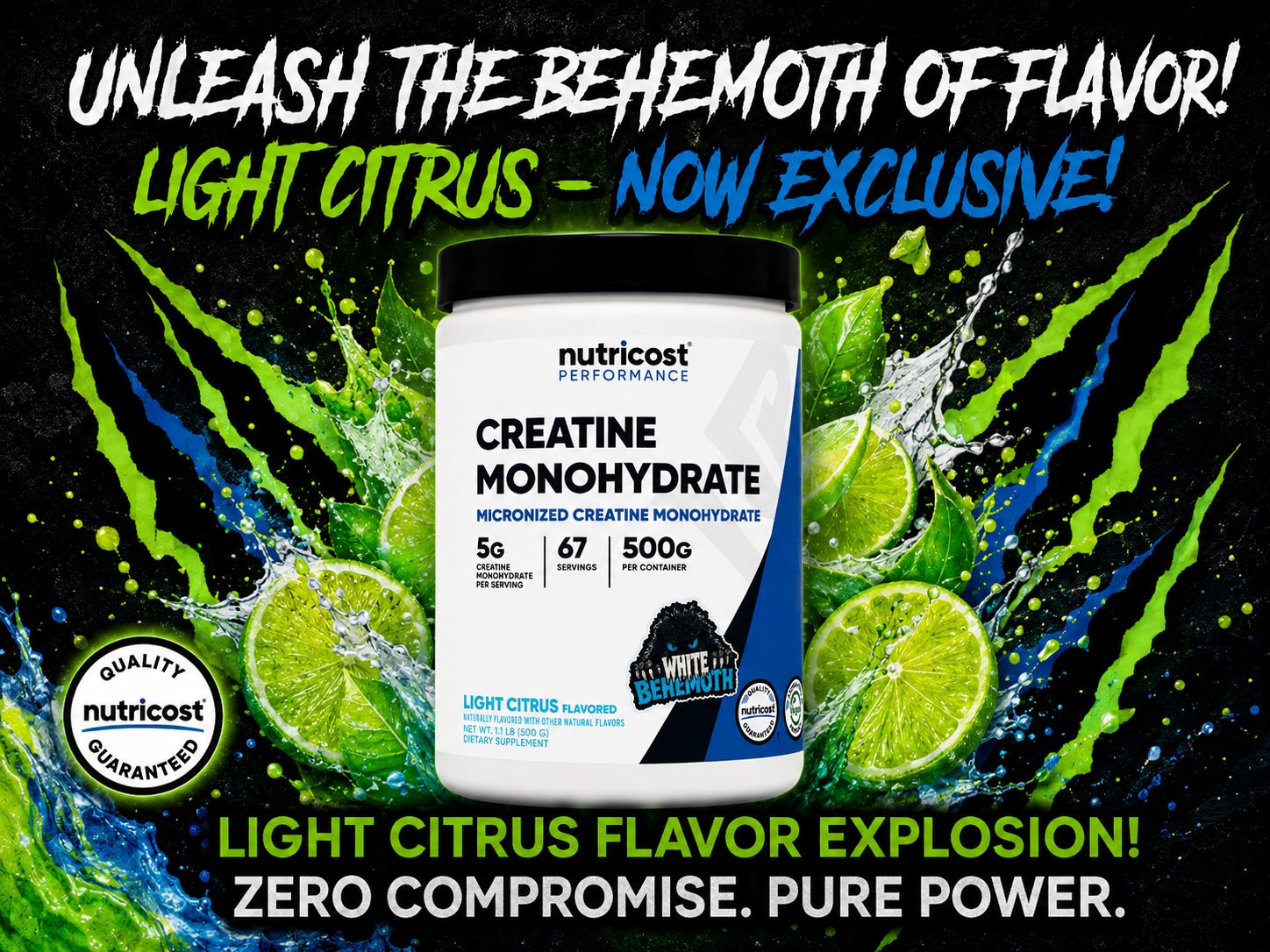 Nutricost Creatine Monohydrate Powder (Fruit Punch, 500 Gram)