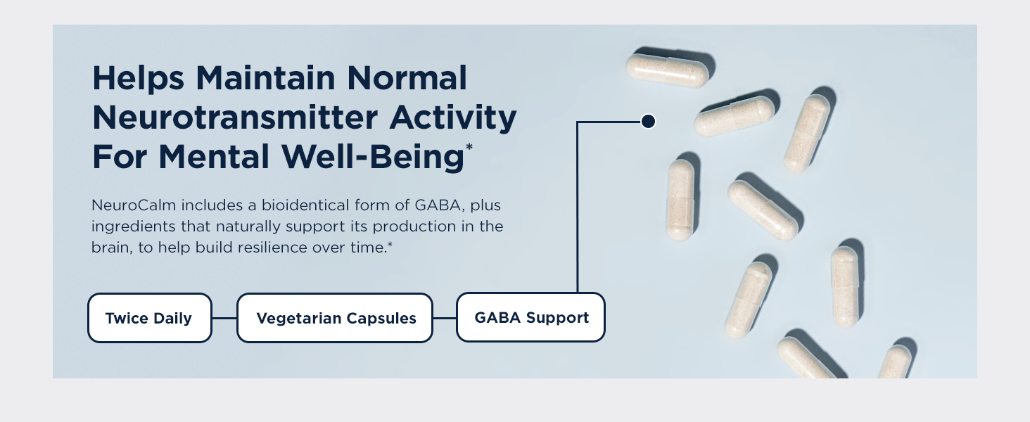 Designs for Health NeuroCalm - Supports Mood & Stress Relief with GABA, Inositol, L-Theanine, 5HTP, Vitamin B12 and B6, Taurine, Chamomile, Magnesium, and PharmaGABA - Gluten Free, Vegan (60 Capsules)