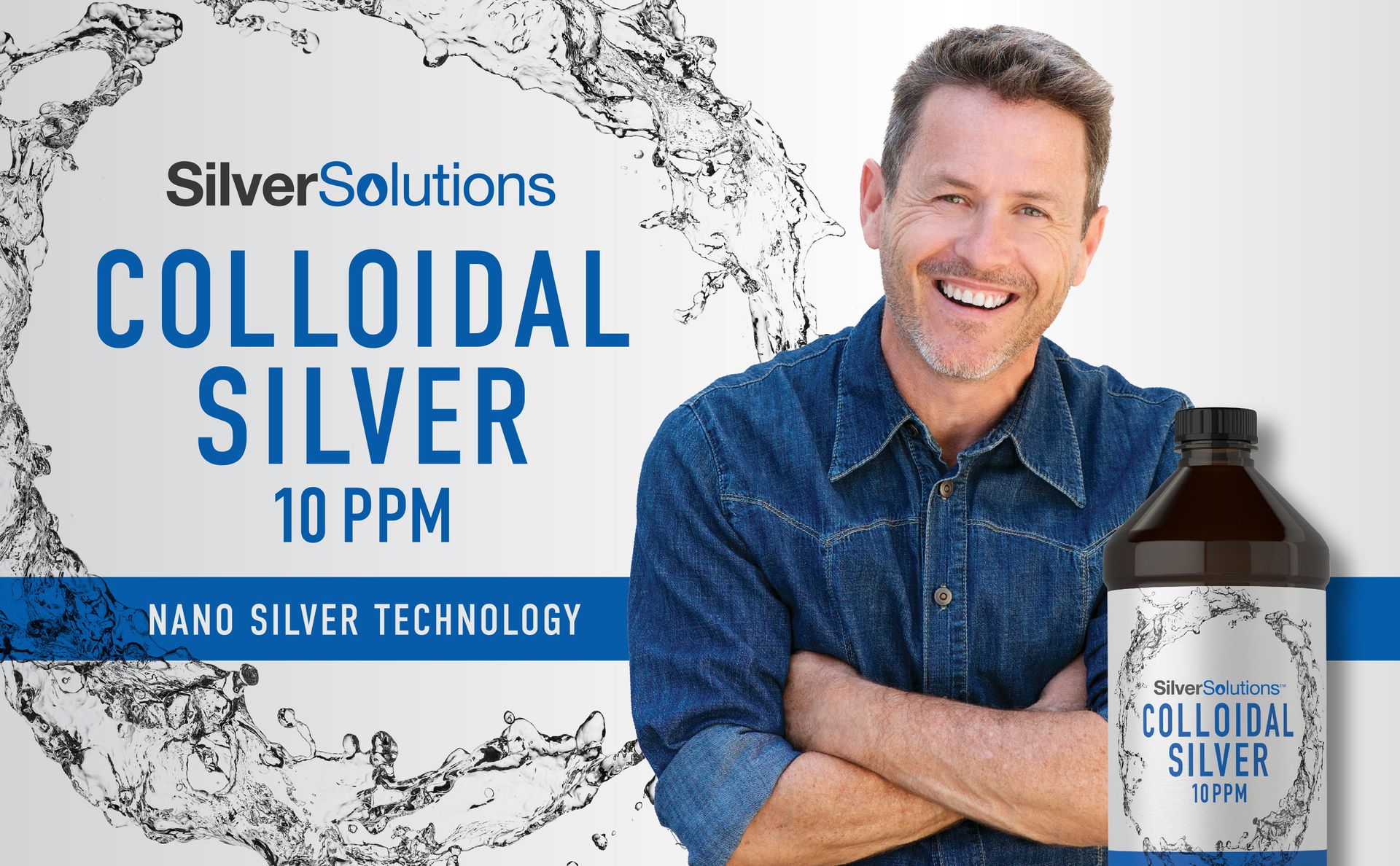 Carlyle Colloidal Silver Liquid | 10 PPM | 16 fl. Oz (473 mL) | with Nano Silver Technology Solutions | Vegetarian, Non-GMO, Gluten Free Supplement