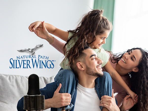 Natural Path Silver Wings Colloidal Silver - Extra Strength Liquid Immune Support Supplement - 500ppm (2500mcg) - 2 fl oz Dropper