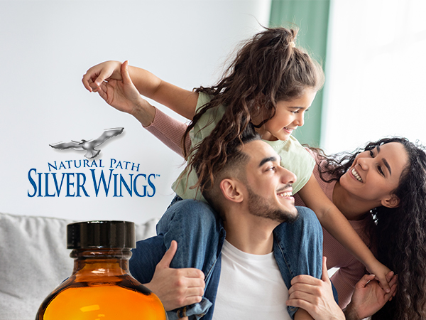 Natural Path Silver Wings Colloidal Silver Liquid - Enhanced Immune Support Supplement - 250ppm (1250mcg) - 16 fl oz