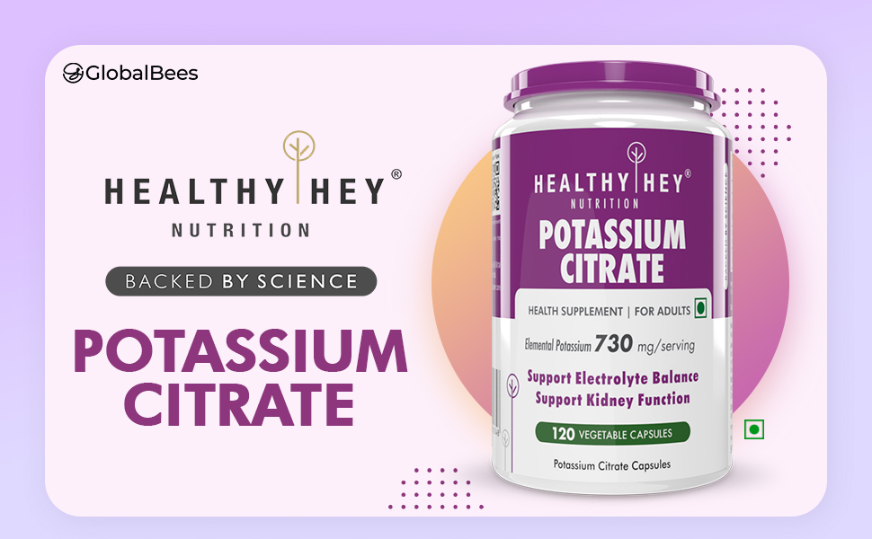 HealthyHey Nutrition Potássio Citrato -120 Cápsulas Vegetais
