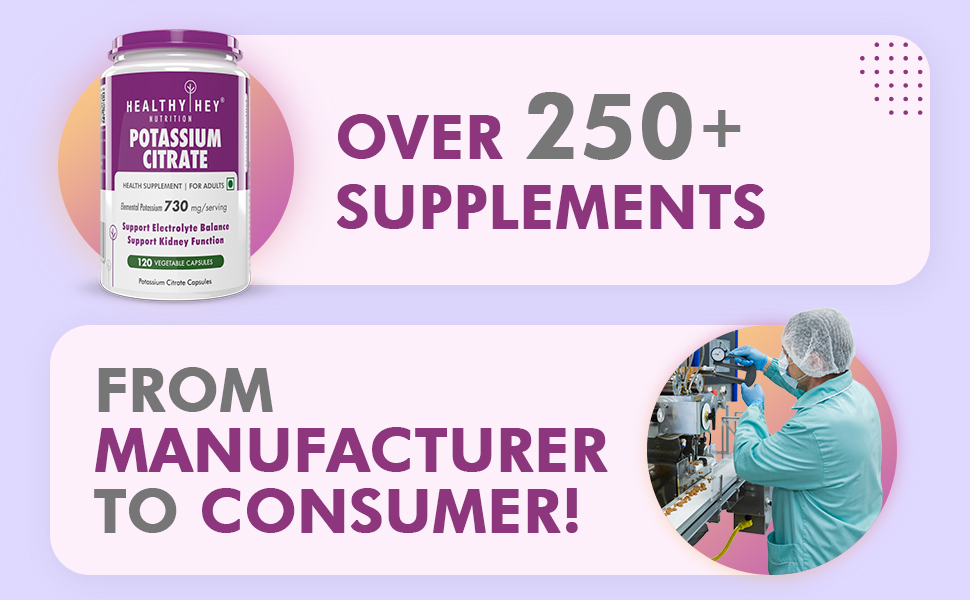 HealthyHey Nutrition Potássio Citrato -120 Cápsulas Vegetais