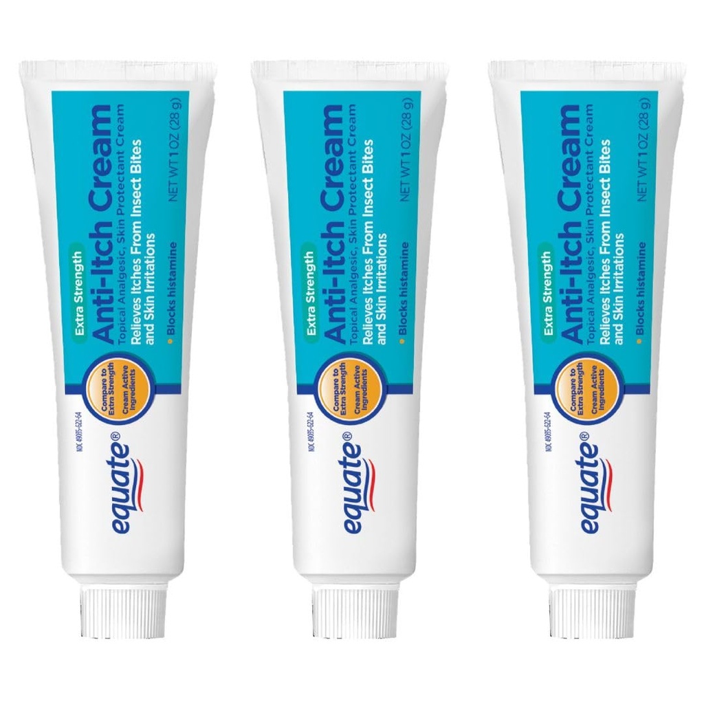 Equate extra força anti-Itch e creme protetor da pele, 1 onça (3 embalagem)
