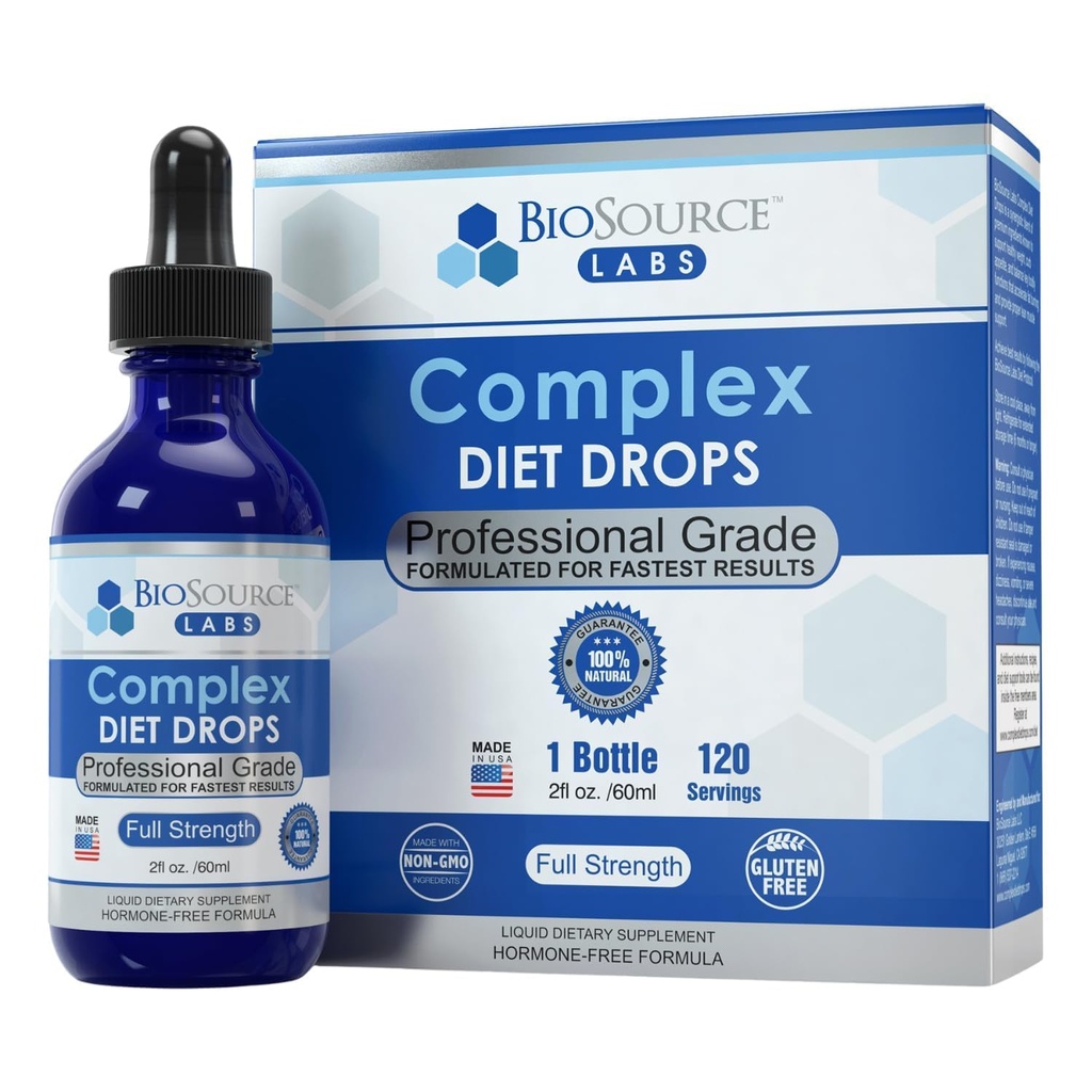 Dietas complexas – Melhores gotas naturais para homens e mulheres (1 garrafa, 2 fl oz) - Alimentação de 30 dias
