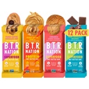 B.T.R. Nation Superfood Keto Protein Bar - Planta Based Vegan Protein - (12 Pack) Variety Pack - Baixas calorias de carboidratos, Sem glúten, Sem Álcoois de açúcar, Impulsionado com Superalimentos
