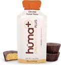 Huma Plus (Eletrólitos Duplos) - Gel de energia Chia, Manteiga de amendoim de chocolate, 12 Gels - Friendly estômago, Geles de energia de alimentos reais