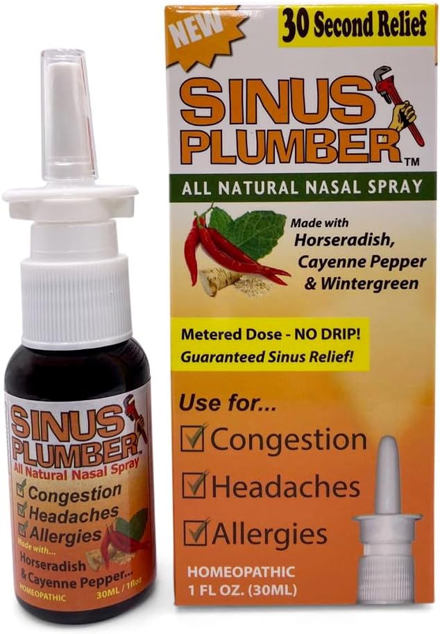 Encanador Sinus Spray Nasal Pimenta, Alergia e alívio Sinus, Congestão, Cefaleias, 1 fl oz