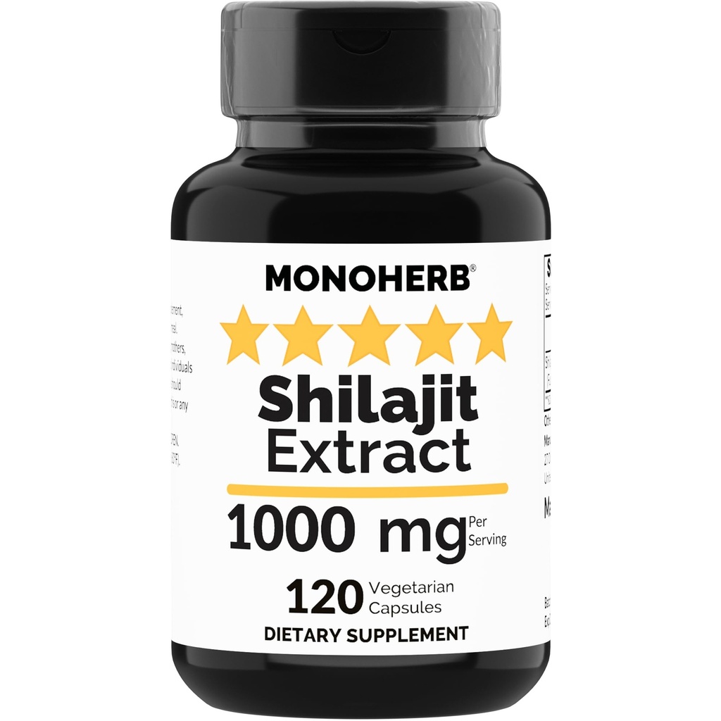 MONOHERB Shilajit Extract 1000 mg - 120 Cápsulas Vegetarianas