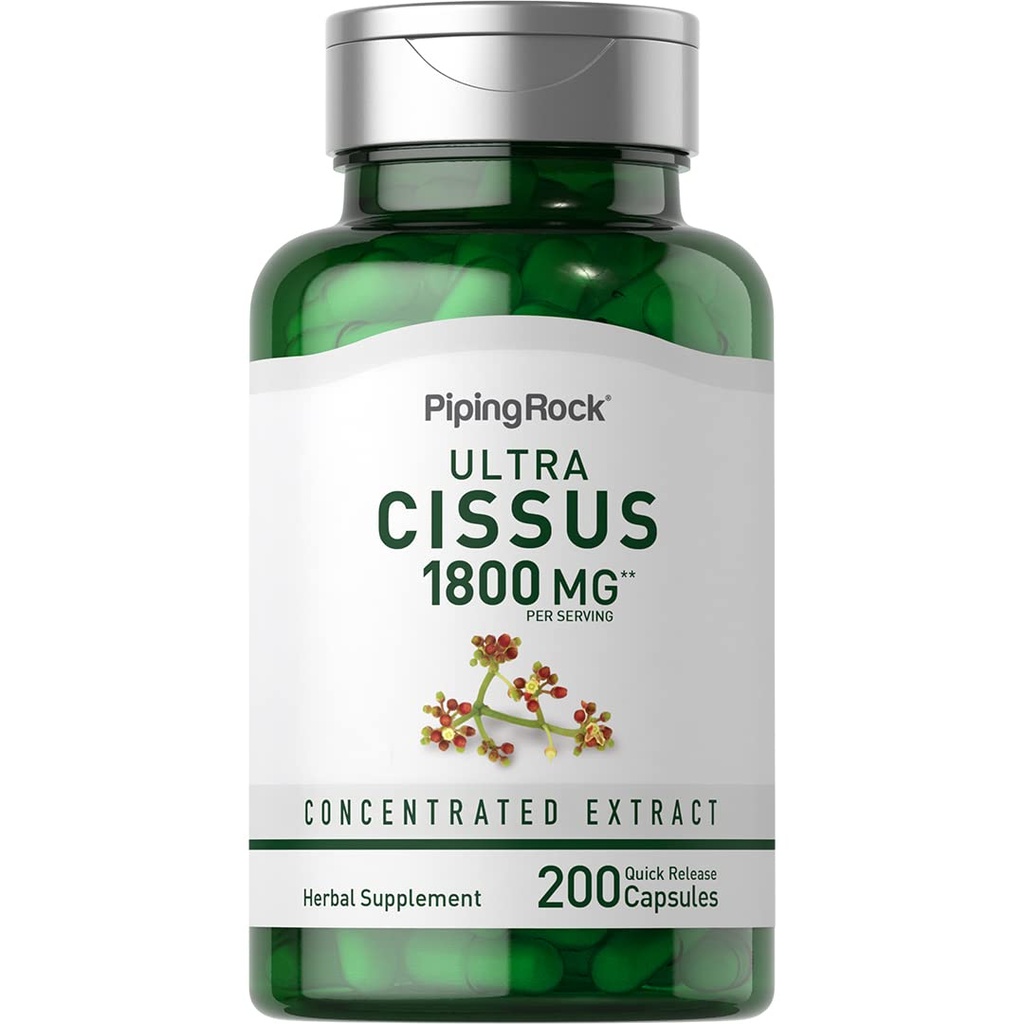 Piping Rock Cissus Quadrangularis Suplemento 1800mg 200 cápsulas