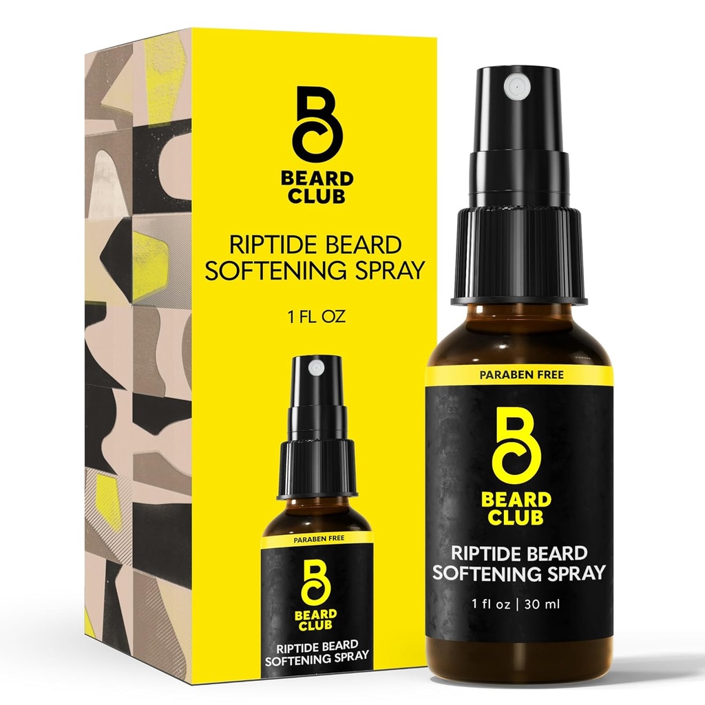 O Pulverizador Riptide Barba Barba Clube - Nutrição & Fórmula Styling para Crescimento Melhorado Barba, Suavidade e Brilho - Enriquecido com Ingredientes Naturais para Cabelo Facial Saudável