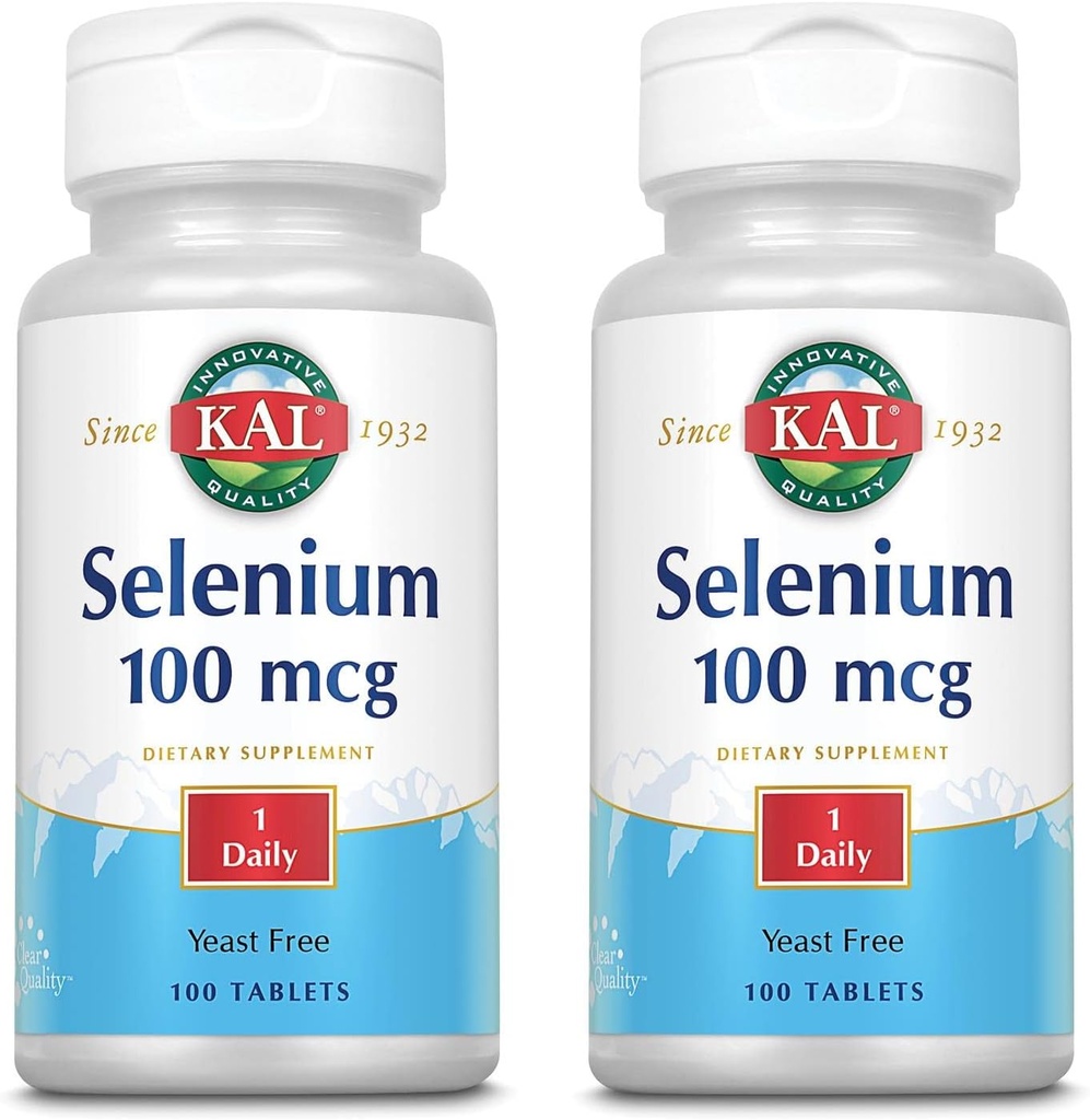 KAL 100 Mcg Selenium Levessamento Comprimidos Livres, 100 Contagem