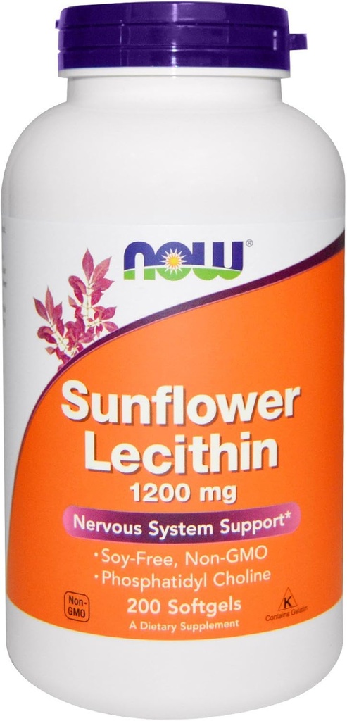 Agora Alimentos girassol Lecitina 1200mg, 200 Softgels, pacote de 2