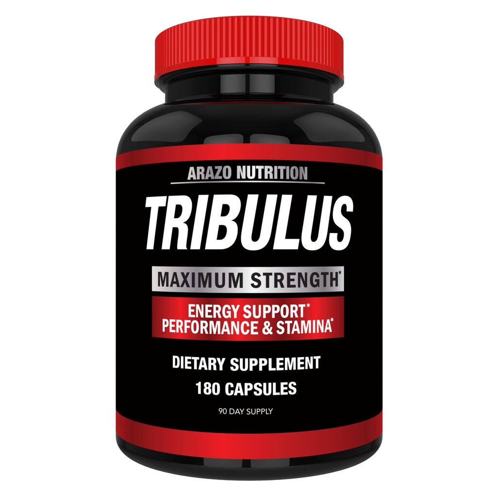 Arazo Nutrition Tribulus Terrestris 1500mg Extract Powder – 180 Cápsulas - Energy Booster with Estrogen Blocker