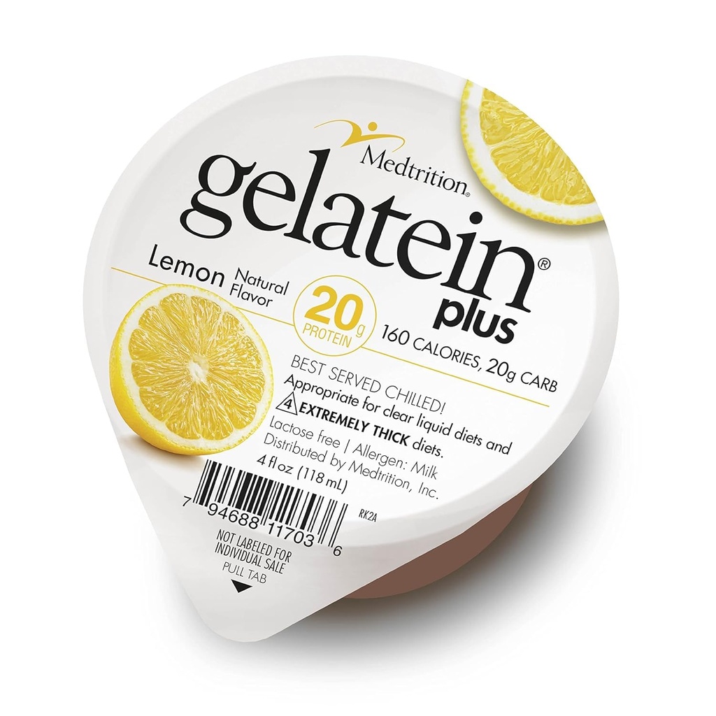 Medtrition Gelatein Plus Lemon: 20 gramas de proteína. Ideal para dietas líquidas claras, deglutição Dificuldades, Diálise e Oncologia. Grande pré ou pós-treino Snack. (36 Pack) ...