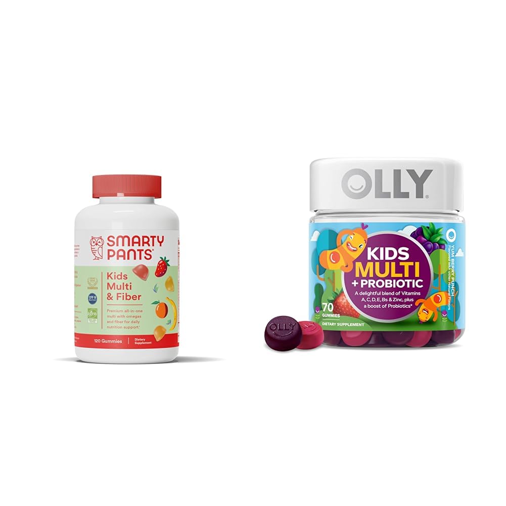 SmartyPants Kids Multivitamin Gummies and Fiber Supplement: Omega 3 Fish Oil & OLLY Kids Multivitamin + Probiótico Gummy, Digestivo e Imune Support