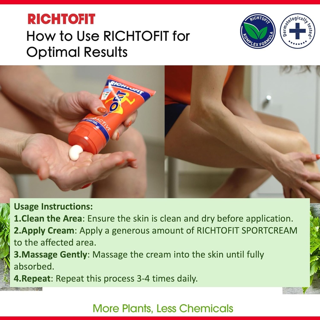 Gel desportivo rápido ativo - Fast-Acting Muscle Comfort, Ideal para treino pré- e pós de atletas, Gel infundido em ervas, Absorção rápida, Não gorduroso, Feito na Hungria