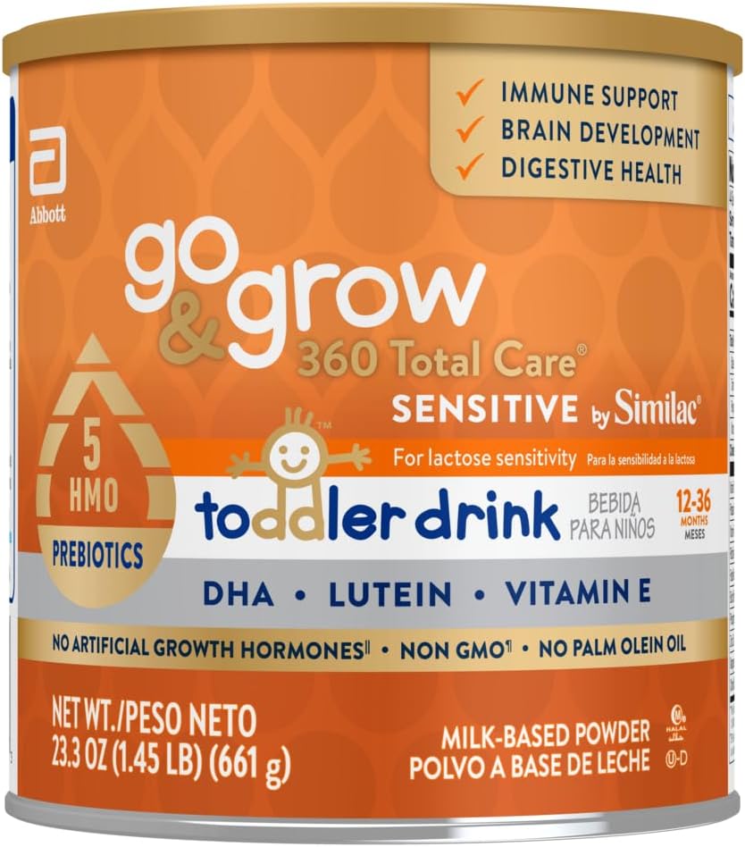 Ir & Crescer 360 Cuidado Total Sensível por Similac Criança Beber Nutricional com 5 HMOs, Pó, 23,3 onças Can