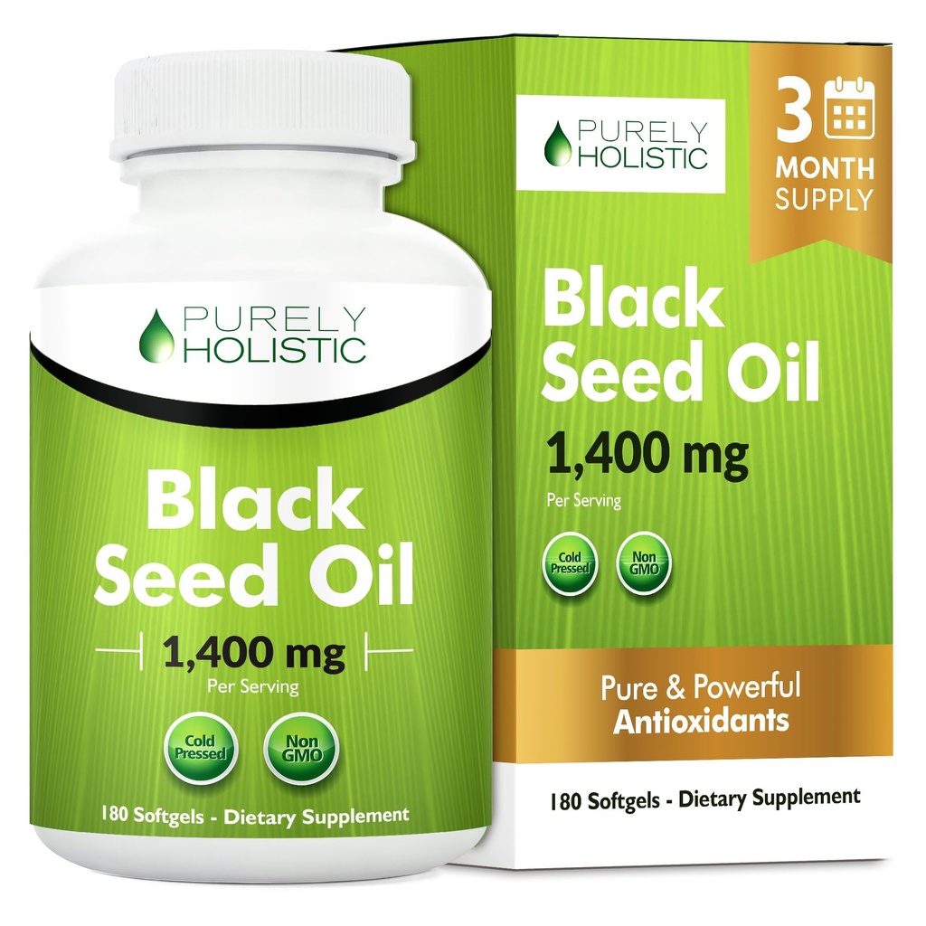 Cápsulas de óleo de semente preta 1400mg, 180 Softgels, 3 Mês de Fornecimento - Frio Pressionado Nigella Sativa, Rico em Omega 6, 9 & TQ, Black Cumin Seed Oil, Immune Support, Joias e Digestão