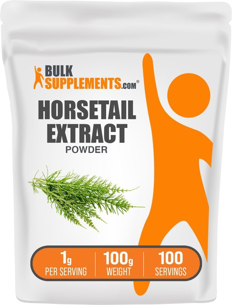 BulkSupplements.com Extrato de rabo de cavalo em pó - Erva de rabo de cavalo - Suplementos de sílica, sem glúten, 1g por serviço, 100g (3,5 oz) (Pacote de 1)