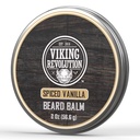 Viking Revolution Spiced Vanilla Balm - Manteiga de barba com óleo de Argan, Amortecedor de barba para homens com óleo de Jojoba - Moisturizer de barba para homens com cera de abelha - Cera de barba para homens (2 oz, 1 pacote)