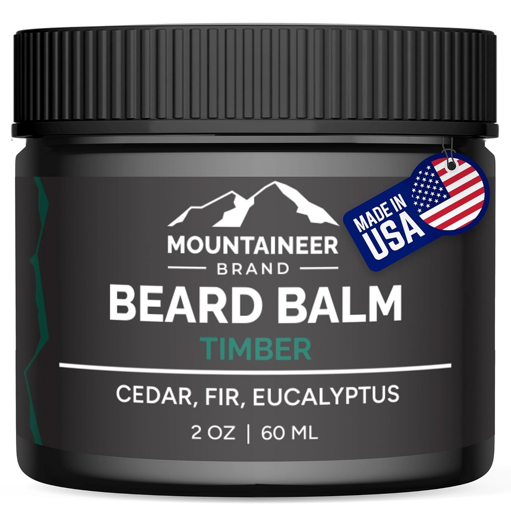 Balsa de barba natural de marca alpinista com cheiro de madeira , perfumes inspirados pela natureza , manteiga de barba para homens , Deixe em Condidtioner , hidrata, suaviza e Tames , Made in West Virginia