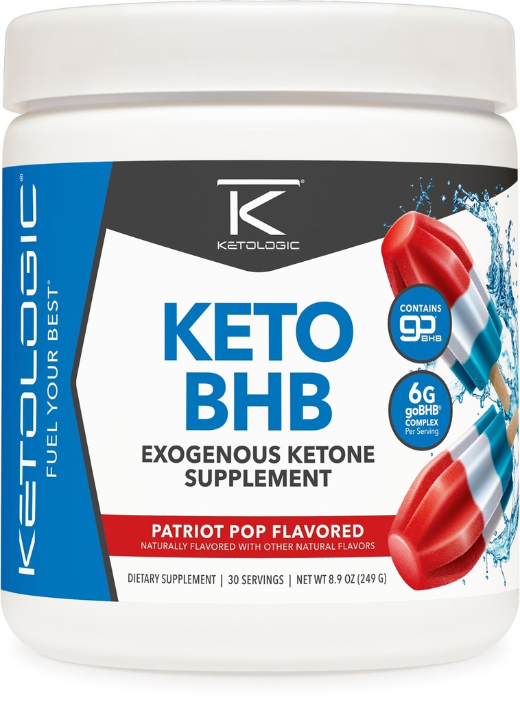 Keto Keto Keto Keto (Patriot Pop Flavor) 30 Servings - Suplemento exógeno de cetona com goBHB, sais beta-hidroxibutirato