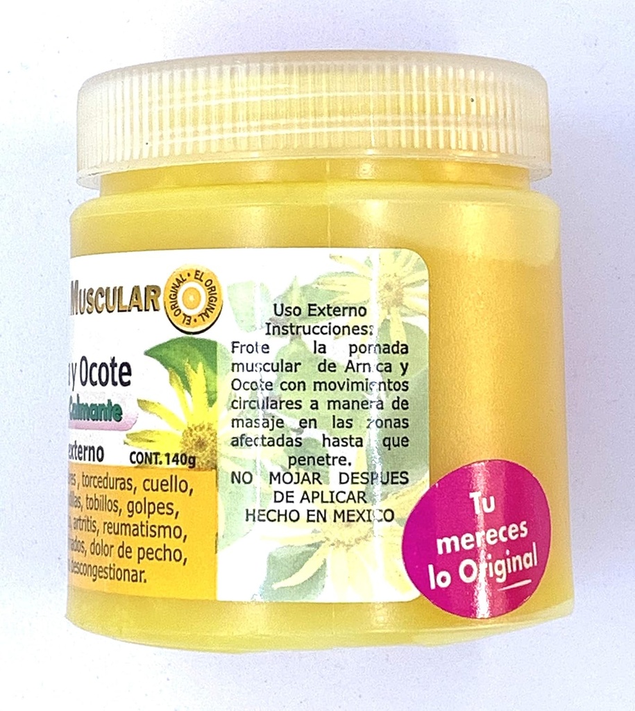Muscle Pomade com extratos de camomila e de pinheiro Ocote 140grs.