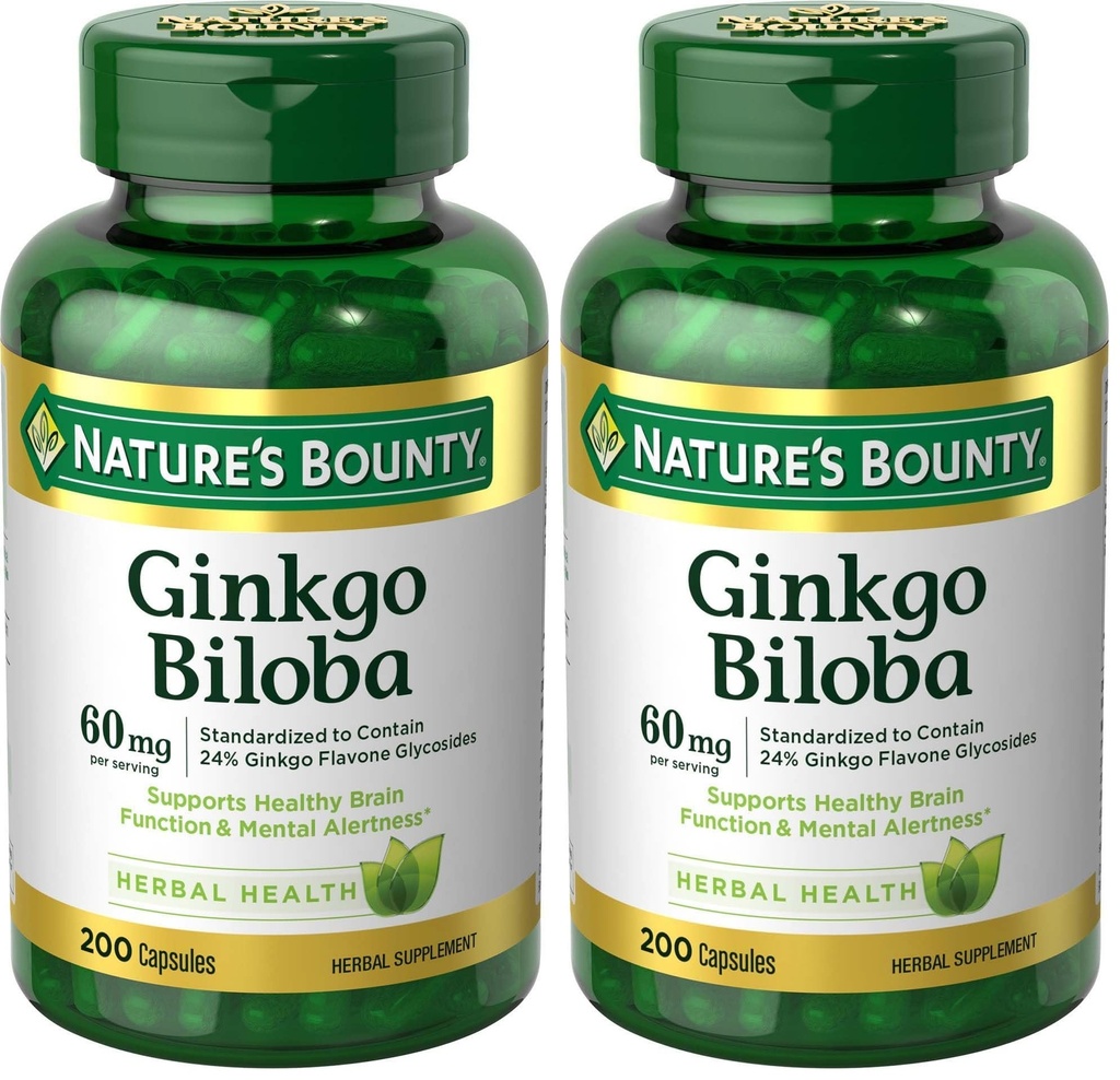 A recompensa da natureza Ginkgo Biloba 60 Mg, 200 Cápsulas (17243) (Pacote de 2)