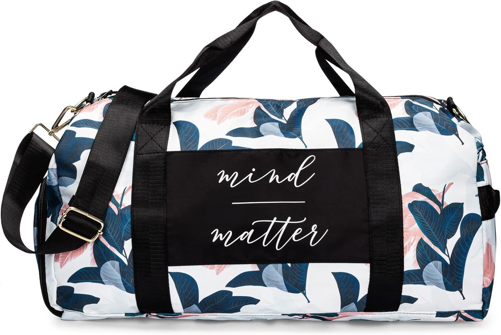 Bolsa de Ginásio para Mulheres com Compartimento de Sapatos e Pocket Molhado □ Bolsa Duffle de Ginásio Leve Durable com Citações Motivacionais e Designs Gráficos