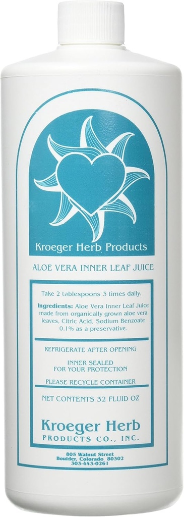 Kroeger Herb Aloe Vera Gel, Folha Interior, 32 Onça