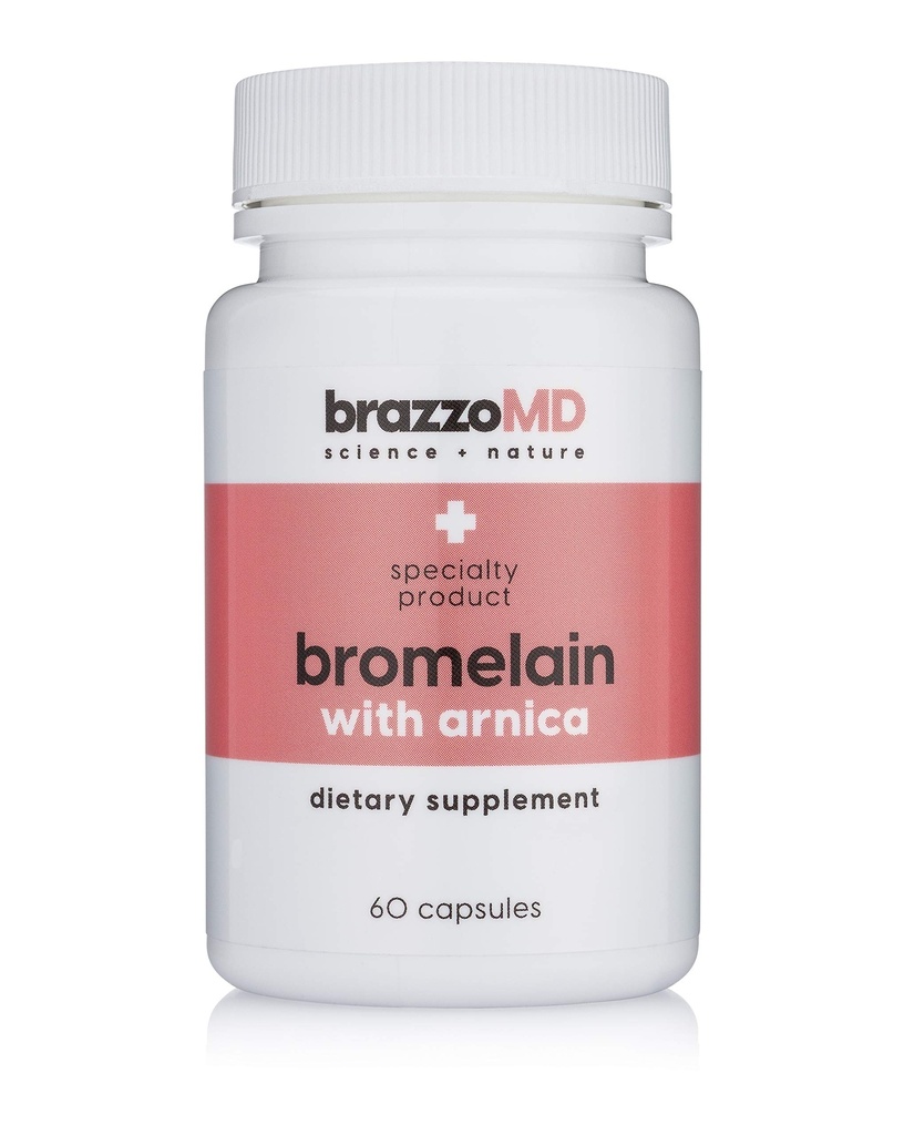 brazzoMD Bromelaína com Arnica - Suplemento Alimentar - 60 Cápsulas
