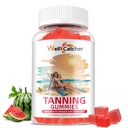 Chumaceiras de bronzeamento Suplemento Homens Mulheres - diária Chumaceiras de bronzeamento Açúcar Grátis com Astaxantina Beta-Caroteno L-Tirosina Licopeno Natural Self Tanner para Saúde da Pele & Sensibilidade Vegan Non GMO 60CT