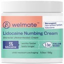 WELMATE 5% Lidocaine Hemorrhoid Relief Cream, creme anorretal de força máxima, 5,5 onças
