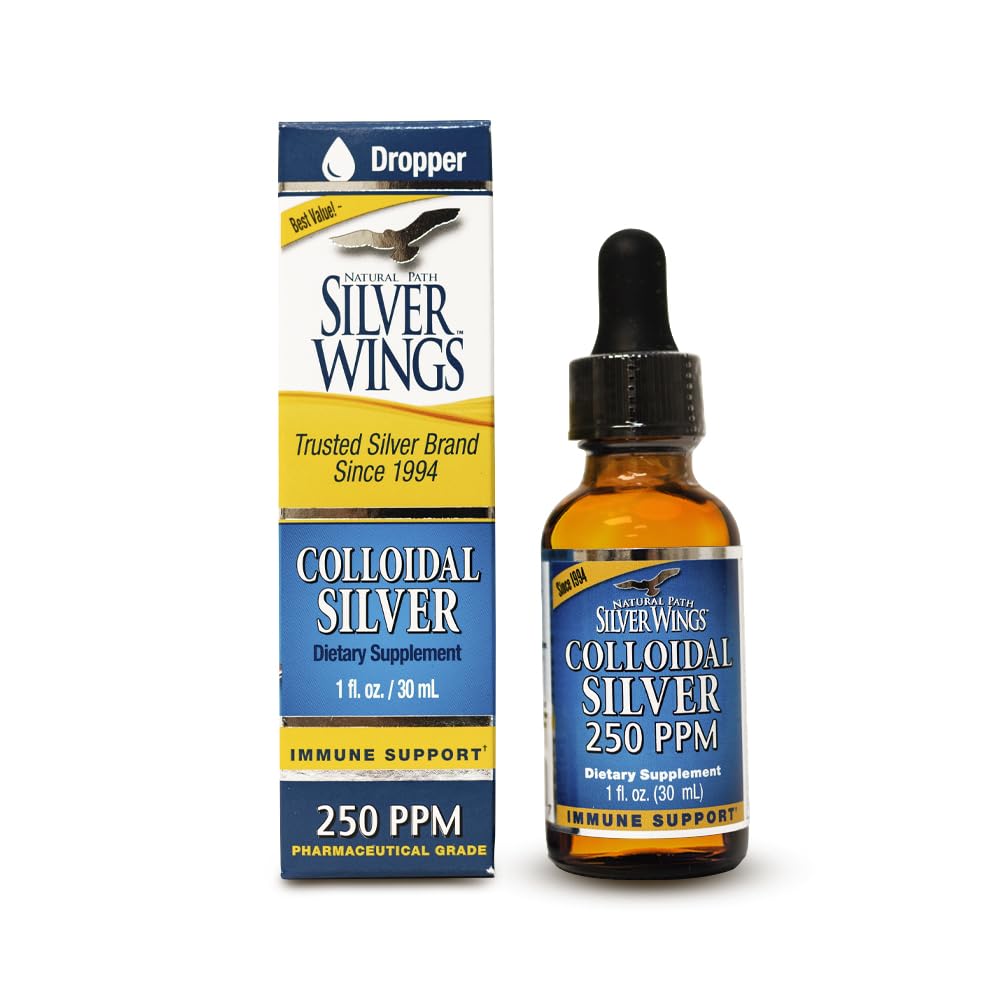 Líquido de prata coloidal - Suplemento de suporte imunológico melhorado - 250ppm (1250mcg) - 1 oz Dropper