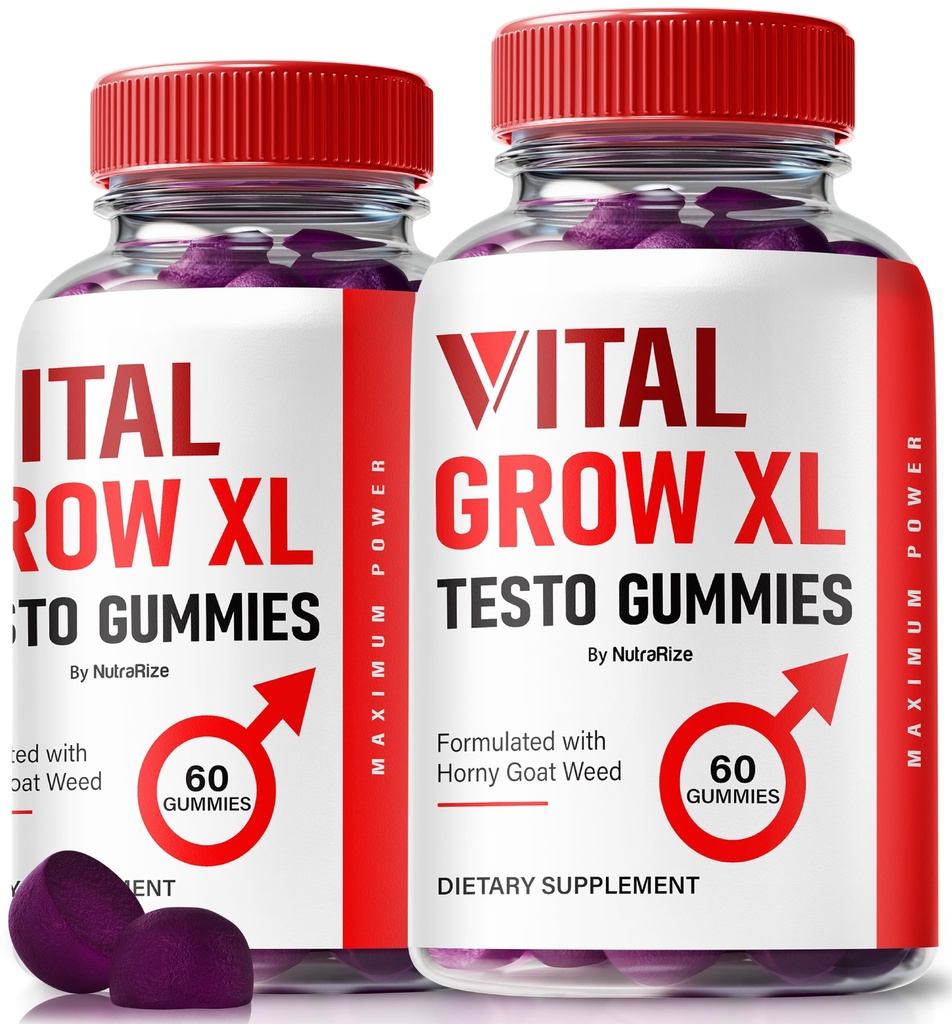 (2 Pack) Vital Grow XL, Official Vital Grow XL Testo Gummies para homens, aumentar a resistência e a confiança Gummy para homens, Vital GrowXL Male Support Gomitas (120 Gummies)