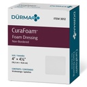 Dynarex 3012 CuraFoam Vestido de espuma, não-bordered, estéril, fornece cuidado da ferida amuado e húmido, 4" x 4.25", pacote de 10