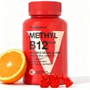 Vitamina Vegan D3 & B12 Gummies, Suplemento Metil B12 para Adultos e Crianças, Melhorado com Vitamina D 3 para Energia Natural, Imune, Metabolismo e Foco, Laranja, 90 Gummies