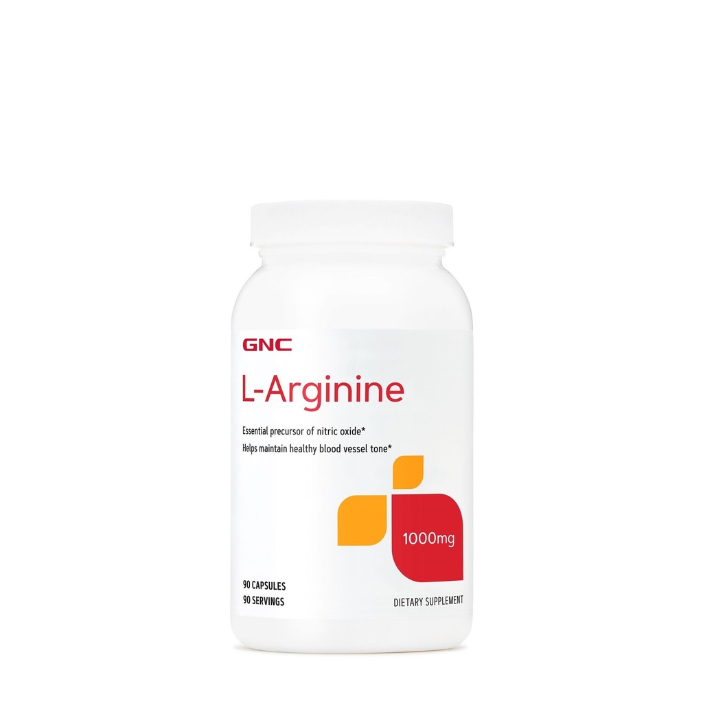 GNC L Arginina 1000mg Suplemento, Suporta saudável vaso sanguíneo Tom, 90 Servings