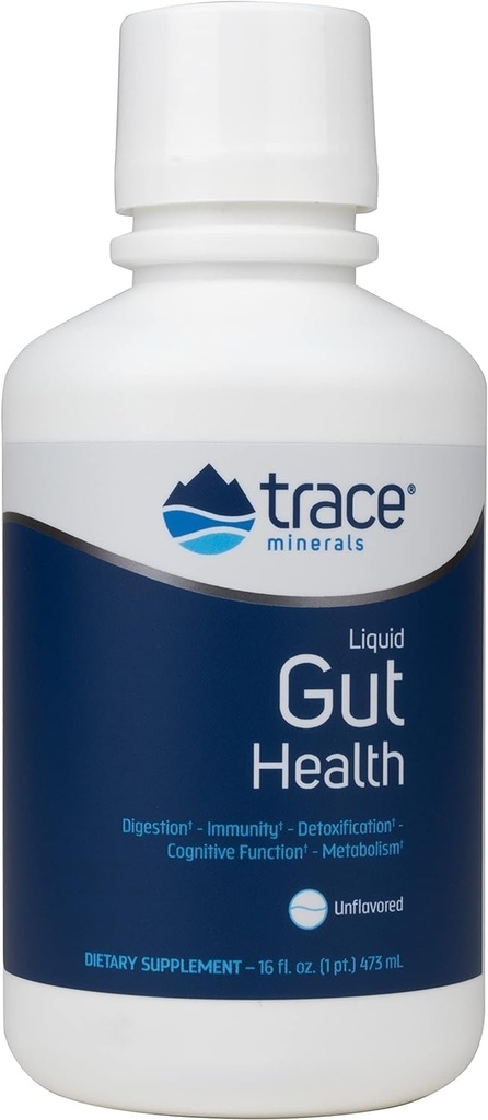Trace Minerals Gut Health - Suporte para revestimento de tripas, Digestão Saudável, Função do Sistema Imune - Suplemento de Saúde Digestiva com Ácido Húmico e Fulvico - Sem sabor, 16 fl oz (cerca de 94 Servings)