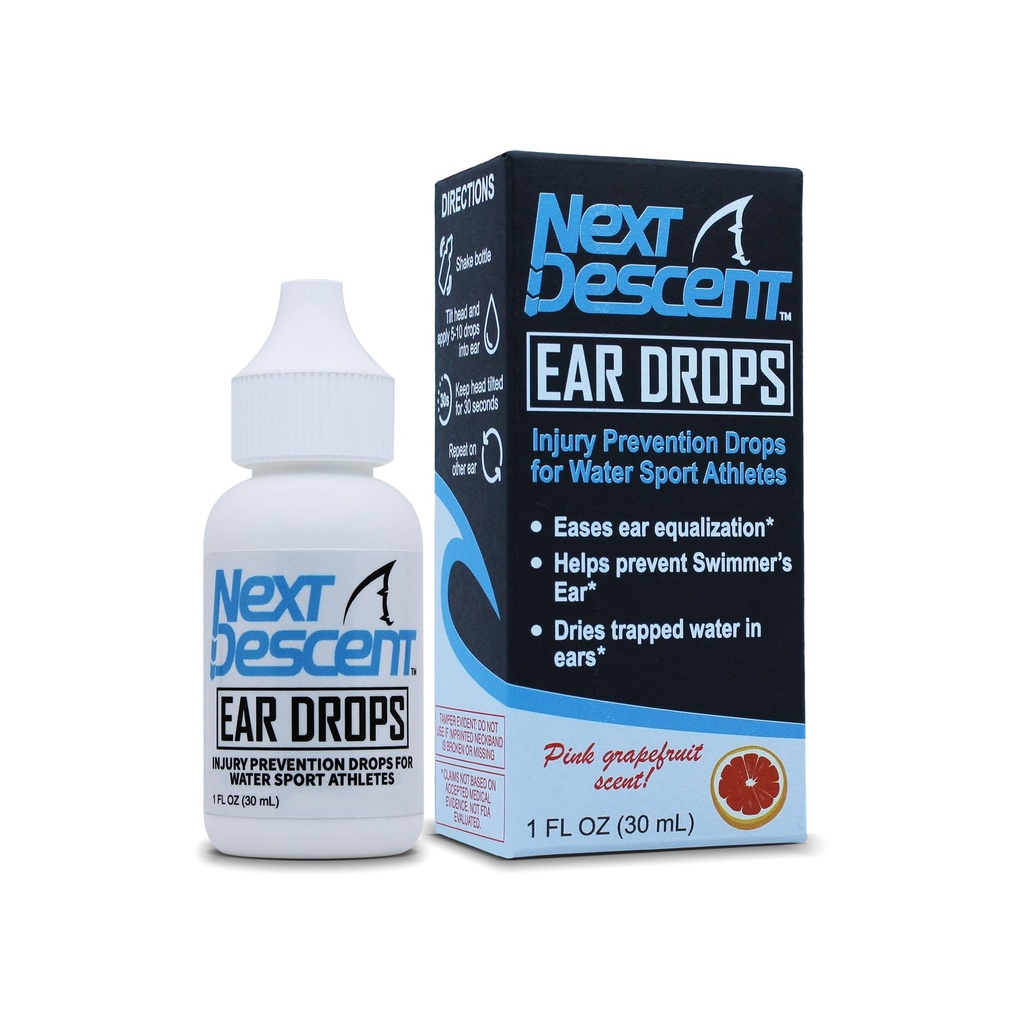Nadadores Ear Drops para piscina e natação no oceano Próximo Descent Prevention Drops para Águas Esportes, Natação, Mergulho e Mergulho