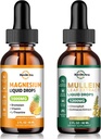 Suplemento de magnésio líquido e gotas de mullein para pulmões