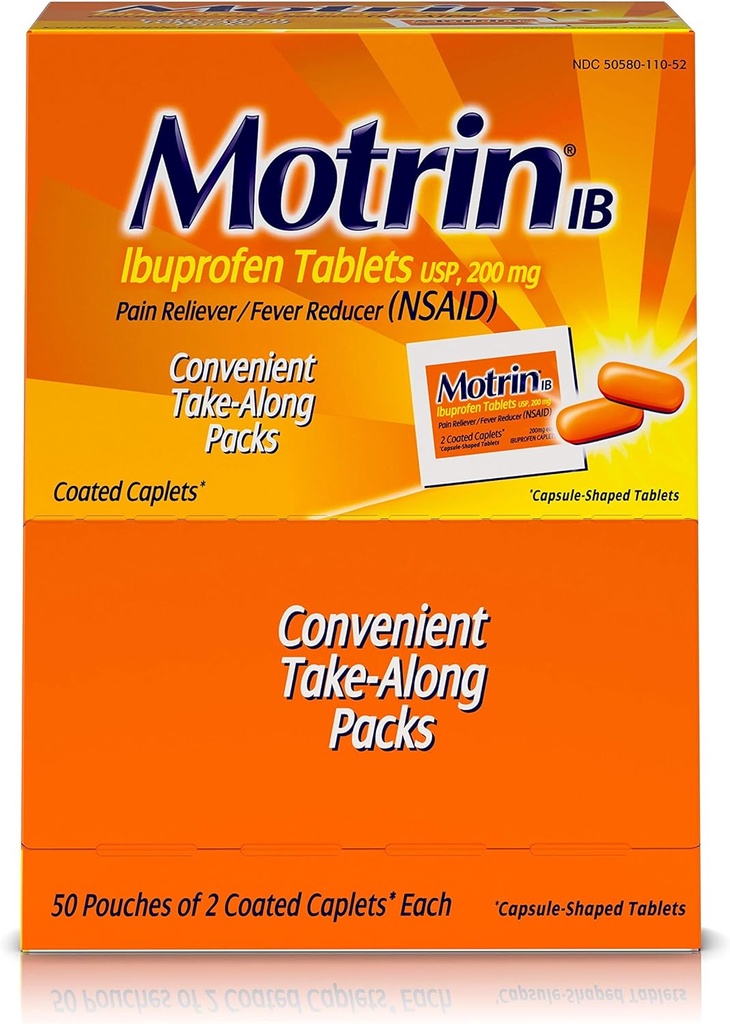 Motrina IB 48152 comprimidos de ibuprofeno, 2 contagem (embalagem de 50)