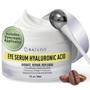 Cafeína sob creme de olho para círculos escuros, Puffiness, rugas, Sacos sob olho e linhas finas com Retinol & Multi-Peptides - Brilho, Hidratação e revitalização para mulheres e homens, 30ml