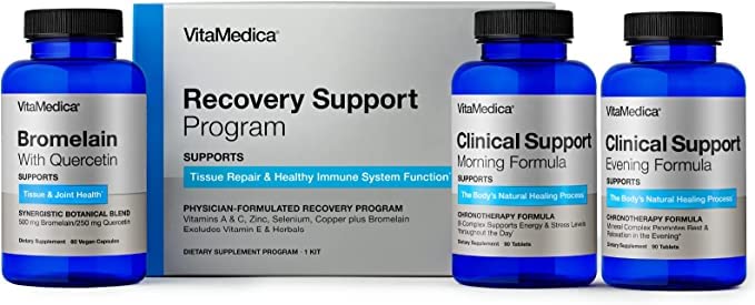Programa de suporte de recuperação de VitaMedica □ Natural Post Surgery Support Supplements • Suporte Clínico • Bromelaína com Quercetina Arnica Montana