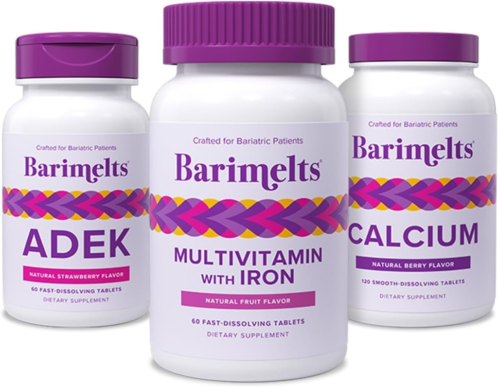 BariMelts Path to Bariatric Success Pack - Multivitamina com Ferro, Citrato de Cálcio e ADEK